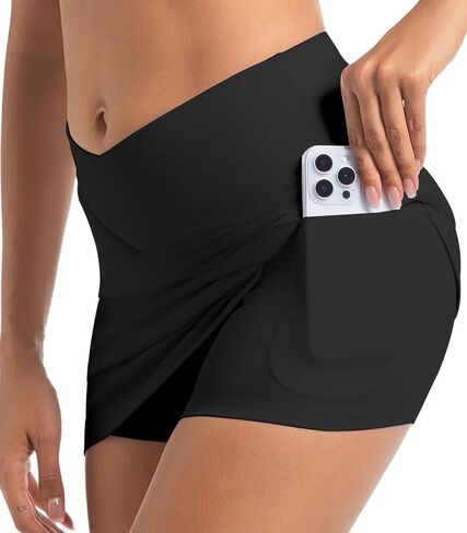 Womens Mini Skorts Mid-Waisted Side Split Skirts A Line Tennis Skirts with Shorts Underneath Casual Y2k Summer in Saudi Arabia