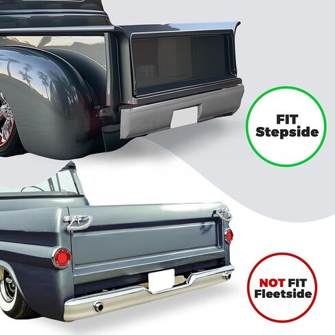KUAFU Rear Bumper Roll Pan Compatible with 1947-1953 Chevrolet Chevy (First Series), GMC Pick Up & Panel Truck Stepside Steel in Saudi Arabia