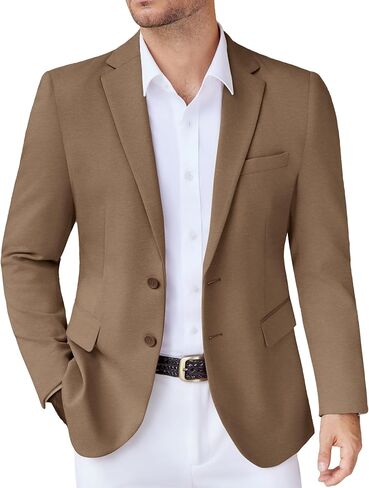 COOFANDY Men's Casual Knit Blazer Suit Jackets Two Button Lightweight Stretch Sport Coat in Saudi Arabia