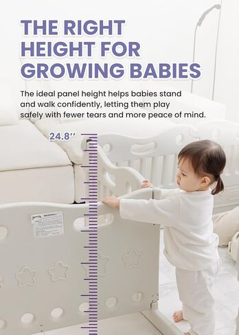 Baby Care Play Mat Funzone Play Pen - Extra Large Baby Play Yard - Play Pen for Baby - Safe with Double Locking (Grey, Full Set) in Kuwait