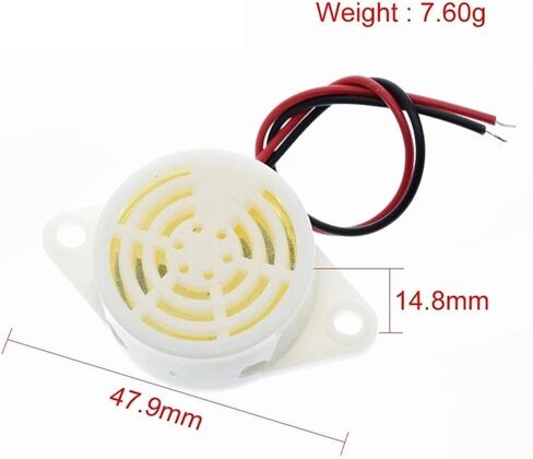 10PCS 95DB Alarm High-Decibel 3-24V 12V Electronic Buzzer Beep Alarm Continuous Beep(White) in Saudi Arabia