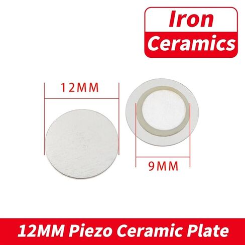 10Pcs Piezoelectric Piezo Ceramic Wafer Plate Buzzer Loudspeaker Iron Steel Diameter 12 20 27 35 50 MM(10PCS 20MM Iron Case) in Saudi Arabia