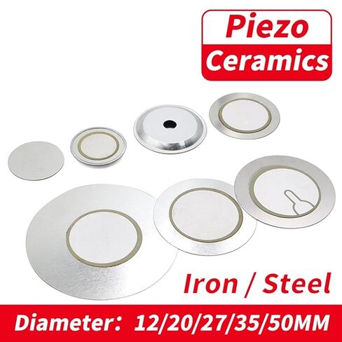 10Pcs Piezoelectric Piezo Ceramic Wafer Plate Buzzer Loudspeaker Iron Steel Diameter 12 20 27 35 50 MM(10PCS 20MM Iron Case) in Saudi Arabia