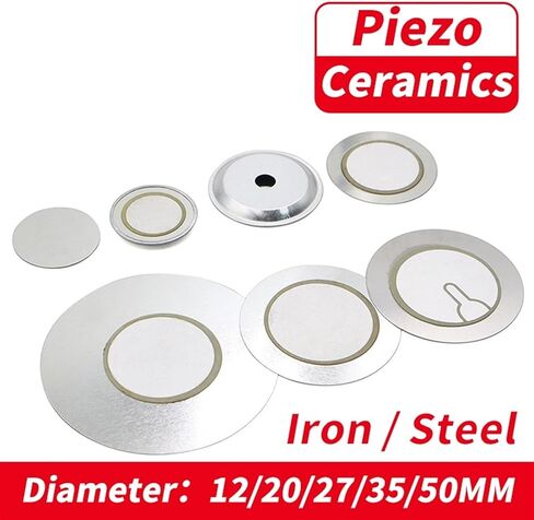 10Pcs Piezoelectric Piezo Ceramic Wafer Plate Buzzer Loudspeaker Iron Steel Diameter 12 20 27 35 50 MM(10PCS 20MM Iron Case) in Saudi Arabia