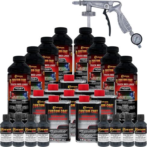 المعطف المخصص الفيدرالي اللون رقم 36118 Battleship Gray Dark T89 Urethane Spray -On Bed Bed Bed ، 2 جالون طقم مع بندقية الرش والمنظم - طلاء واقعي متين - مزيج سهل in Kuwait