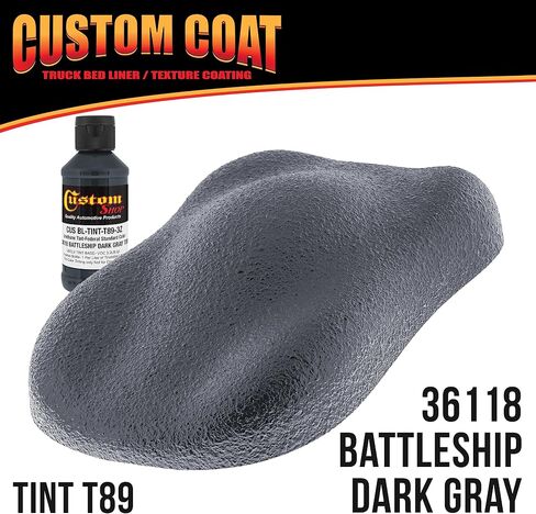 المعطف المخصص الفيدرالي اللون رقم 36118 Battleship Gray Dark T89 Urethane Spray -On Bed Bed Bed ، 2 جالون طقم مع بندقية الرش والمنظم - طلاء واقعي متين - مزيج سهل in Kuwait