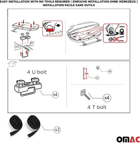 OMAC Rooftop Cargo Carrier Hard Shell, 8 Cubic Feet Cargo Box for Roof Rack, Dual-Side Opening, Waterproof Roof Box, Car Roof Carrier Hard Shell, Matt Black with Security Keys in Saudi Arabia