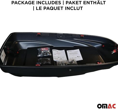 OMAC Rooftop Cargo Carrier Hard Shell, 8 Cubic Feet Cargo Box for Roof Rack, Dual-Side Opening, Waterproof Roof Box, Car Roof Carrier Hard Shell, Matt Black with Security Keys in Saudi Arabia