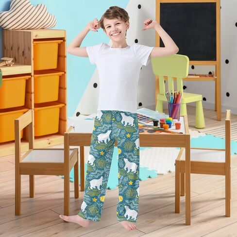 سروال Visesunny Boys 'Funder Pattern Pants Pants مرنة الخصر الطويلة سراويل سراويل صالة مع اثنين من الجيوب S-XL in Saudi Arabia