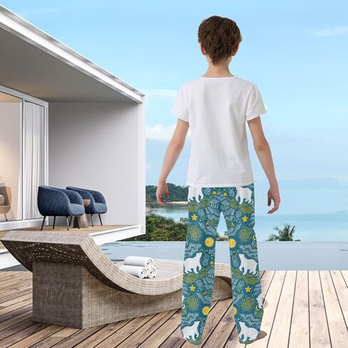 سروال Visesunny Boys 'Funder Pattern Pants Pants مرنة الخصر الطويلة سراويل سراويل صالة مع اثنين من الجيوب S-XL in Saudi Arabia