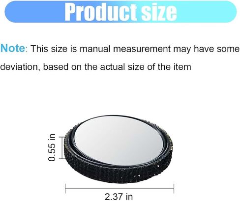 2PCS Automotive Rearview Mirror Blind Spot Mirrors - 2'' 360° Adjustable Bling Rhinestone Car Side View Mirror with Frame - HD Glass Round Wide View Angle Convex Mirrors for Car SUV Truck (Red) in Saudi Arabia