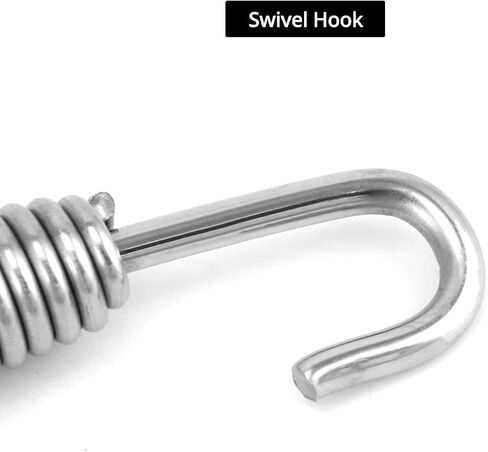 QWORK 8 Pack Stainless Steel Motorcycle Muffler Exhaust Pipe Springs - Swivel-Hook Design, Anti-Binding, 68mm/2.68" in Saudi Arabia
