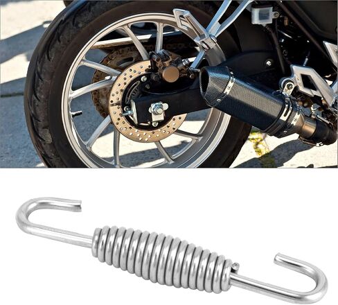 QWORK 8 Pack Stainless Steel Motorcycle Muffler Exhaust Pipe Springs - Swivel-Hook Design, Anti-Binding, 68mm/2.68" in Saudi Arabia