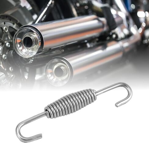 QWORK 8 Pack Stainless Steel Motorcycle Muffler Exhaust Pipe Springs - Swivel-Hook Design, Anti-Binding, 68mm/2.68" in Saudi Arabia