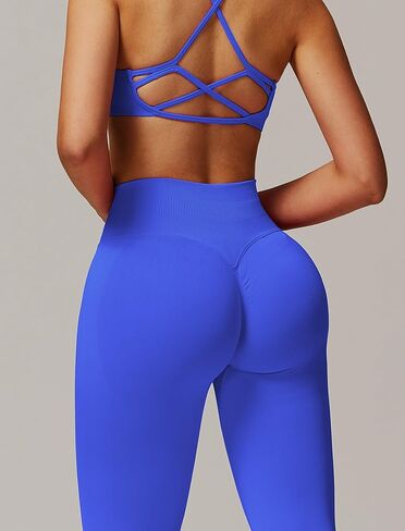 ABOCIW Workout Sets for Women 2 Piece Seamless HIgh Waist Scunch Butt Lifting Leggings Strappy Sports Bra Gym Outfits in Saudi Arabia