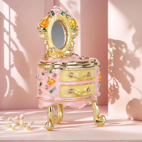 علب مجوهرات صغيرة خرافية من سيفينبيز، تماثيل صغيرة للفتيات باللون الوردي، صندوق حلية متمحور للنساء in Kuwait