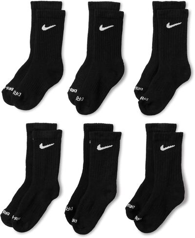 Nike Kids' Little Ankle Socks (6 Pairs), Pink Pow/White/Black, 4/5 in Kuwait