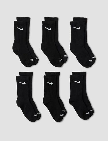 Nike Kids' Little Ankle Socks (6 Pairs), Pink Pow/White/Black, 4/5 in Kuwait