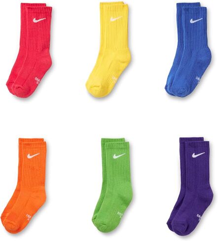 Nike Kids' Little Ankle Socks (6 Pairs), Pink Pow/White/Black, 4/5 in Kuwait