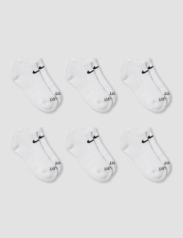 Nike Kids' Little Ankle Socks (6 Pairs), Pink Pow/White/Black, 4/5 in Kuwait