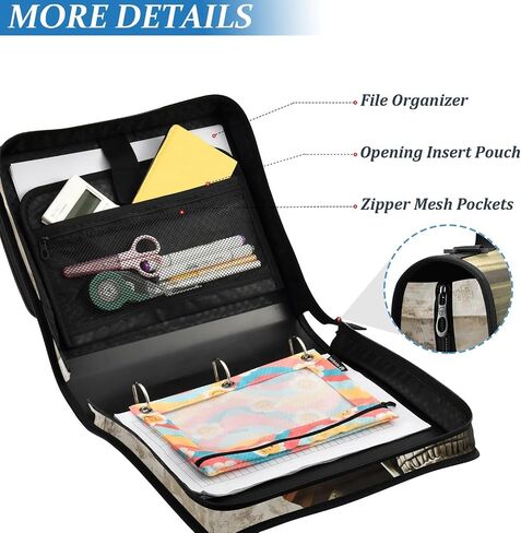 Gothic Skeleton Japanese 3 Ring Zipper Binder for Office School - 500 Sheet Capacity, Multi-Pockets, 1.5-Inch, Sturdy Storage to Keep Documents Organized in Saudi Arabia