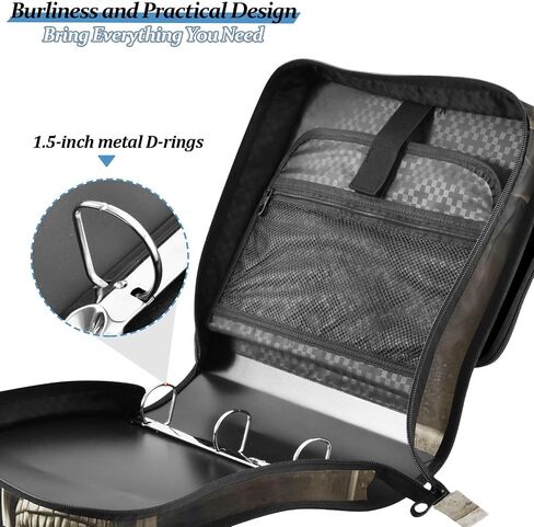 Gothic Skeleton Japanese 3 Ring Zipper Binder for Office School - 500 Sheet Capacity, Multi-Pockets, 1.5-Inch, Sturdy Storage to Keep Documents Organized in Saudi Arabia