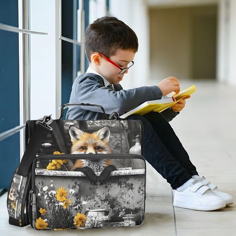 3 Ring Zipper Binder Fox Bathtub Cute for Office School - 500 Sheet Capacity, Multi-Pockets, 1.5-Inch, Sturdy Storage to Keep Documents Organized in Saudi Arabia