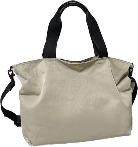 Simple and casual men's handbag, nylon waterproof single-shoulder computer bag, cross-body fitness bag, travel bag (Military green, Large size) in Saudi Arabia
