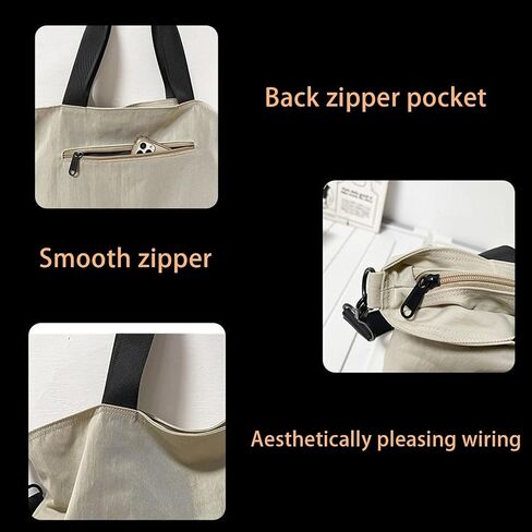 Simple and casual men's handbag, nylon waterproof single-shoulder computer bag, cross-body fitness bag, travel bag (Military green, Large size) in Saudi Arabia