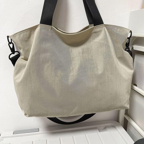 Simple and casual men's handbag, nylon waterproof single-shoulder computer bag, cross-body fitness bag, travel bag (Military green, Large size) in Saudi Arabia