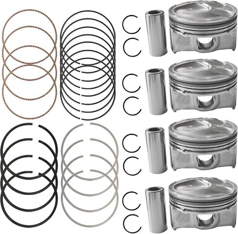4PCS Oversize +0.50MM Piston & Rings Set Compatible with for Kia Soul Forte Hyundai Tucson Elantra 2.0L 2014 2015 2016 2017 2018 2019 Replace 23041-2E200 Engine Piston Pin Piston Ring in Saudi Arabia