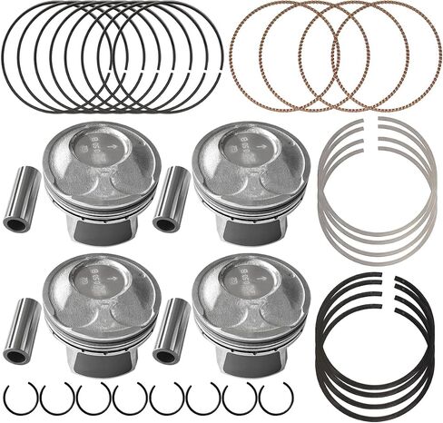 4PCS Oversize +0.50MM Piston & Rings Set Compatible with for Kia Soul Forte Hyundai Tucson Elantra 2.0L 2014 2015 2016 2017 2018 2019 Replace 23041-2E200 Engine Piston Pin Piston Ring in Saudi Arabia