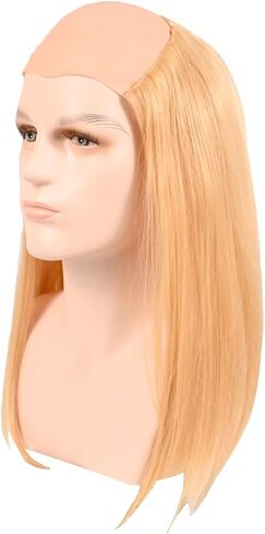 Long Straight Blonde Wig Bald Cap Man Balding Cap Wigs Heat Resistant Synthetic Hair Horror Halloween Cosplay Anime Costume Party Wig in Kuwait