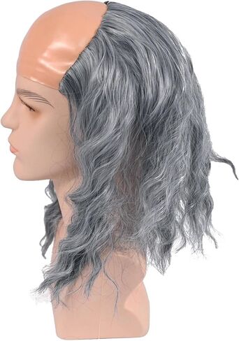 Long Straight Blonde Wig Bald Cap Man Balding Cap Wigs Heat Resistant Synthetic Hair Horror Halloween Cosplay Anime Costume Party Wig in Kuwait