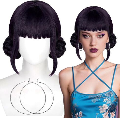 Aicos Light Purple Cosplay Wig for Men Short Fluffy Anime Wig with Bangs for Halloween Costume in Saudi Arabia