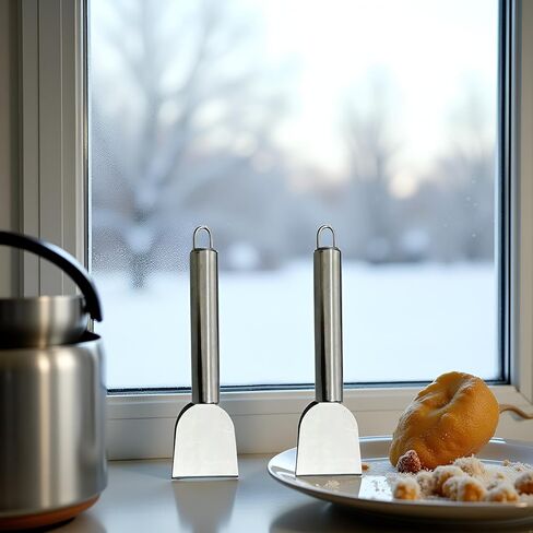 Stainless Steel Kitchen Ice Scraper, 2 Pack Multipurpose Freezer Defrosting Shovel, Portable Cleaning Spatula for Kitchen, Ice Removal in Saudi Arabia
