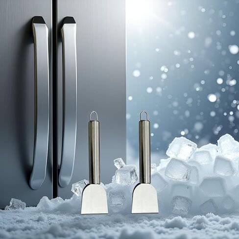 Stainless Steel Kitchen Ice Scraper, 2 Pack Multipurpose Freezer Defrosting Shovel, Portable Cleaning Spatula for Kitchen, Ice Removal in Saudi Arabia