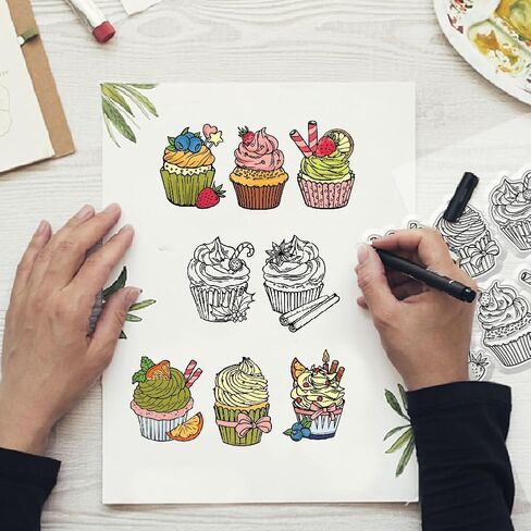 GLOBLELAND Drinks Clear Stamps Layered Drinks Silicone Transparent Seal Stamps Cocktail Juice Rubber Stamps for DIY Card Making Scrapbooking Photo Album Decorations in Saudi Arabia