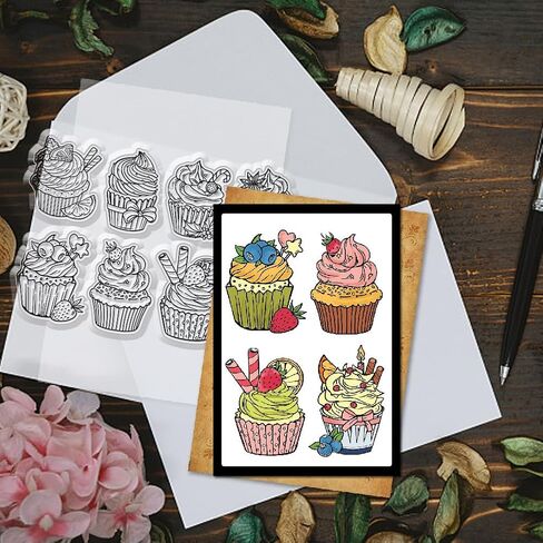 GLOBLELAND Drinks Clear Stamps Layered Drinks Silicone Transparent Seal Stamps Cocktail Juice Rubber Stamps for DIY Card Making Scrapbooking Photo Album Decorations in Saudi Arabia