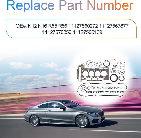 N12 N16 Engine Cylinder Head Gasket Kit Fits for Mini R55 R56 Cooper 07-13/ Cooper Countryman 11-16/ Cooper Paceman 13-16 1.6L DOHC N12 N16 Engine OE 11127560272 11127567877 11127570859 in Saudi Arabia