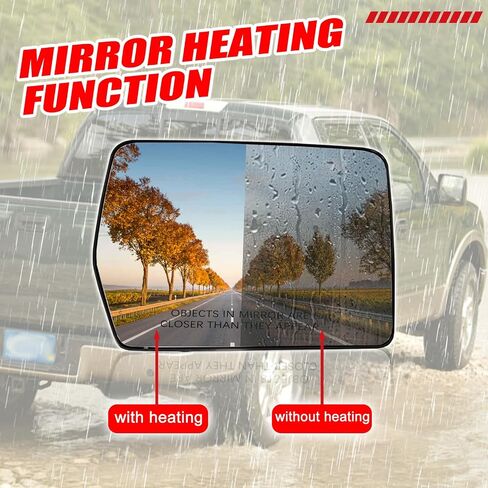 ركاب الجانب الأيمن من الزجاج المحدب المسخن متوافق مع فورد F150 2004-2014 الجانب الأيمن من الرؤية الخلفية المرآة مع حامل خلفي استبدال 4L3Z17K707DA in Kuwait