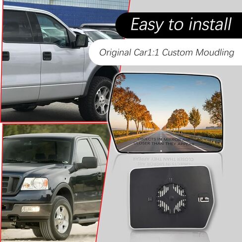 ركاب الجانب الأيمن من الزجاج المحدب المسخن متوافق مع فورد F150 2004-2014 الجانب الأيمن من الرؤية الخلفية المرآة مع حامل خلفي استبدال 4L3Z17K707DA in Kuwait