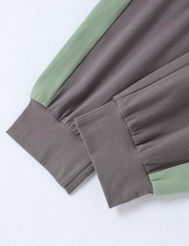 Boys Clothes Color Block Round Neck Long Sleeve Sweatshirt and Casual Pants 2Pcs Fall Outfits Clothes for Boys 6-14 Y in Kuwait