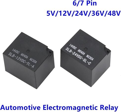 1PC التتابع الكهرومغناطيسي السيارات 40A 6/7-PIN مفتوح عادة SLB-05V 12V 24V 36V 48VDC حماية إيبوكسي عالية الطاقة (1-PCS-12V-6-PIN) in Kuwait