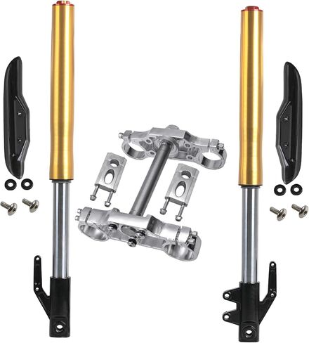 630mm (25") Front Forks Shock Suspension with Triple Tree Clamp & 12mm Axle – 45/48mm Upside Down Front Fork Assembly for Dirt Pit Bike Mini Bike MX500 MX650 CRF50 XR50 Apollo SSR Taotao 50cc-125cc in Saudi Arabia