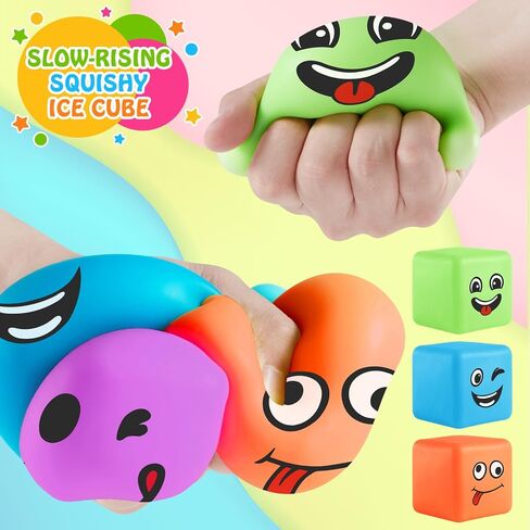Slow Rising Stress Cube 30 Pack,Nice Cube Fidget Ice Cube Stress Balls, Dough Stress Balls Soft Fidget Squishy Toys for Anxiety Relief, Pull Stretch Squishy Toy, Classroom Prize Box Toys in Saudi Arabia