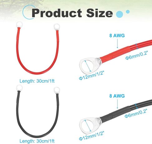 Meccanixity 2pcs 8awg Gauge Battery Cable Cable Lener in Kuwait