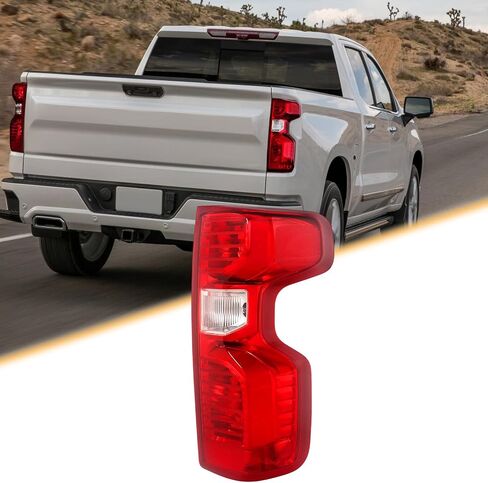 Taillight Assembly Compatible with 2019-2023 Chevy Silverado 1500 Halogen Type Right Passenger Side Tail Light Brake Signal Rear Lamp with Bulb in Saudi Arabia