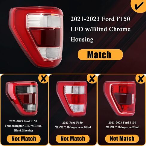 Rear Tail Lights Assembly Compatible with 2021 2022 2023 Ford F150 F-150 LED Rear light Brake Lamp Left Driver Side Taillights with Bulb in Kuwait