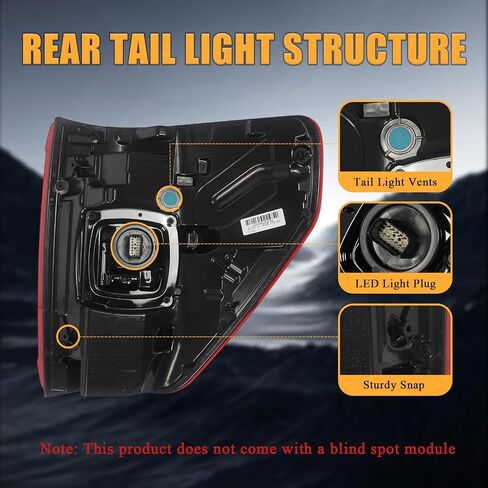 Rear Tail Lights Assembly Compatible with 2021 2022 2023 Ford F150 F-150 LED Rear light Brake Lamp Left Driver Side Taillights with Bulb in Kuwait
